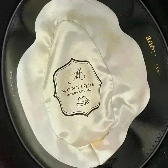 Montique International Fedora with Feather details and black trim with hat pin - Picture 5 of 6